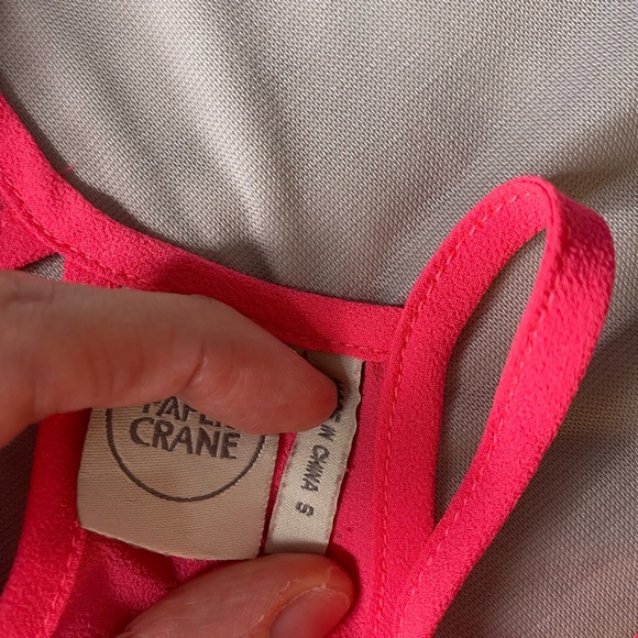 PINK PAPER CRANE CUT OUT CHIFFON TANK TOP - Picture 5 of 6